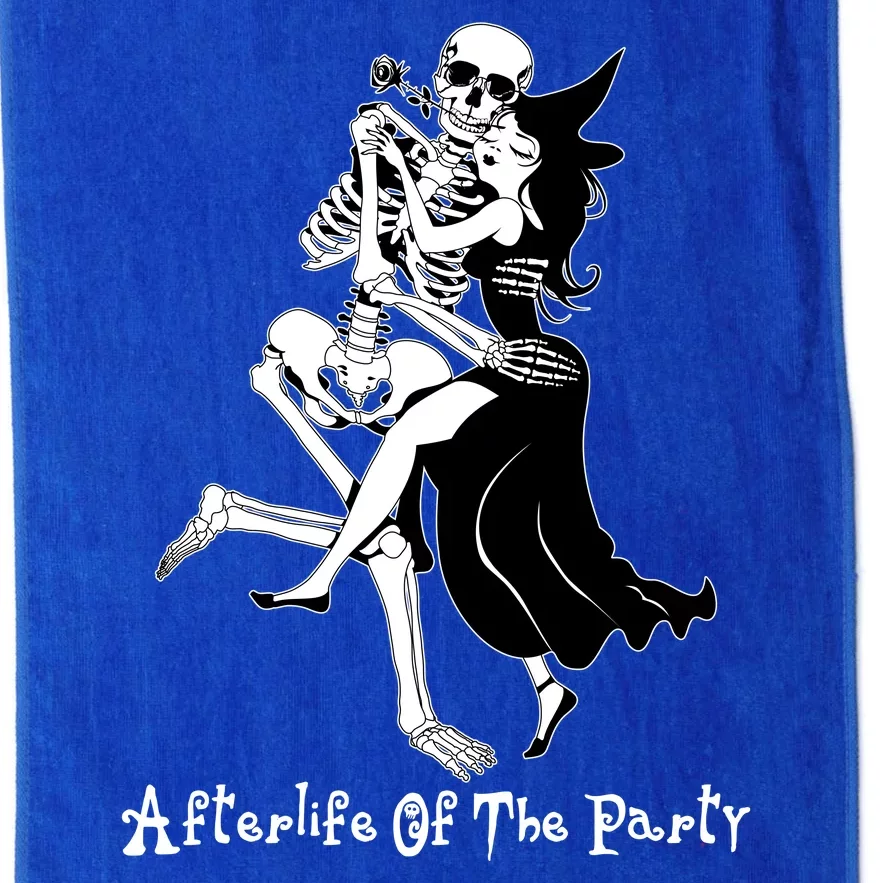 Funny Halloween Afterlife Of The Party Skeleton And Witch Platinum Collection Golf Towel