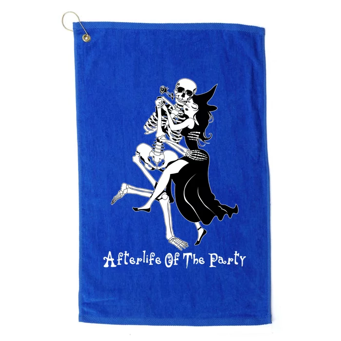 Funny Halloween Afterlife Of The Party Skeleton And Witch Platinum Collection Golf Towel