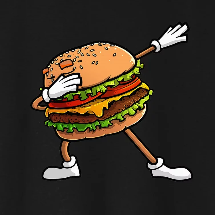 Funny Hamburger Art Cheeseburger Lover Women's Crop Top Tee