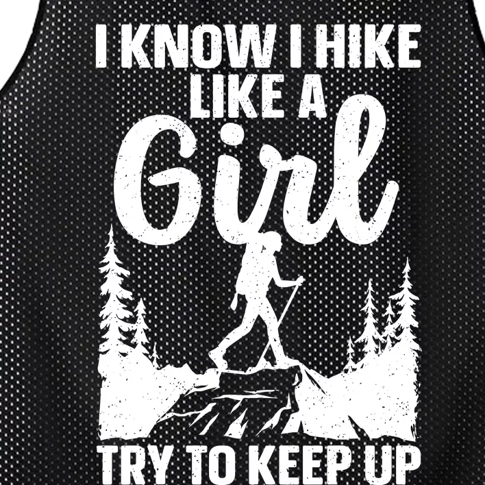 Funny Hiking Art For Girls Women Mountaineer Hiking Lover Mesh Reversible Basketball Jersey Tank