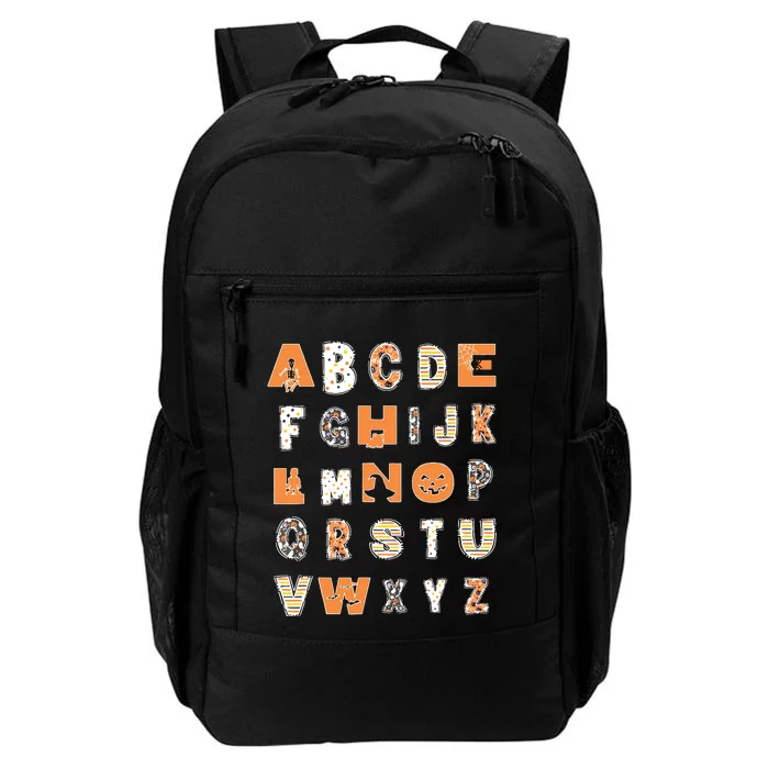 Funny Halloween Alphabet Teaching Gift Abcs Learning Teacher Daily Commute Backpack