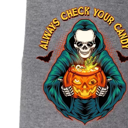 Funny Halloween Always Check Your Candy Skeleton Doggie 3-End Fleece Hoodie