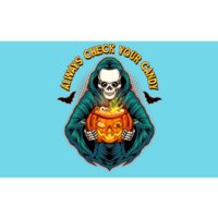 Funny Halloween Always Check Your Candy Skeleton Bumper Sticker