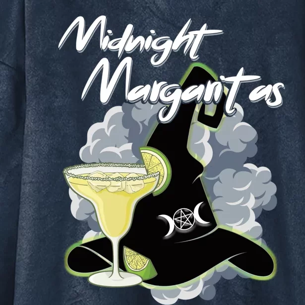 Funny Halloween And Midnight Margaritas Gift Hooded Wearable Blanket