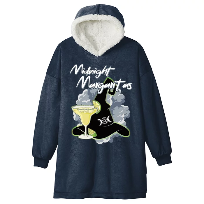 Funny Halloween And Midnight Margaritas Gift Hooded Wearable Blanket