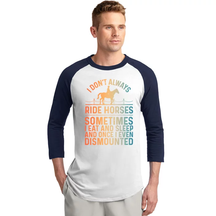 Funny Horse Art Horseback Riding Horse Lover Gift Baseball Sleeve Shirt