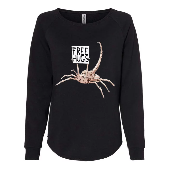 Free Hugs Alien Womens California Wash Sweatshirt