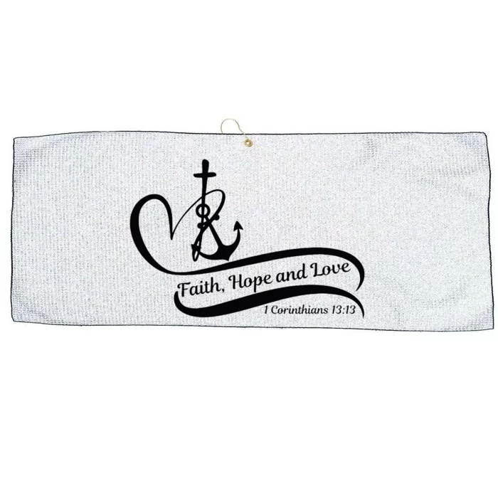 Faith Hope And Love Large Microfiber Waffle Golf Towel