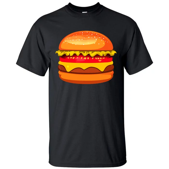 Funny Hamburger Art Cheeseburger Lover For Tall T-Shirt