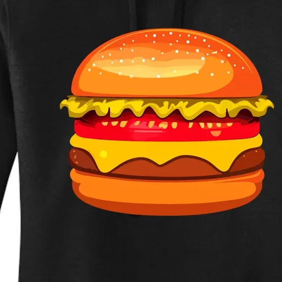 Funny Hamburger Art Cheeseburger Lover For Women's Pullover Hoodie