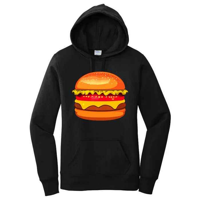 Funny Hamburger Art Cheeseburger Lover For Women's Pullover Hoodie