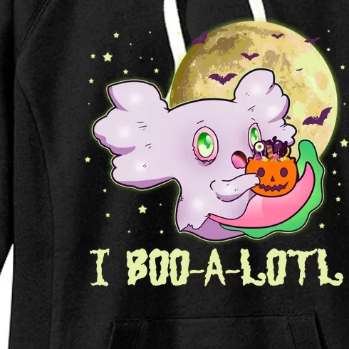 Funny Halloween Axolotl Ghost I Boo A Lotl Women's Fleece Hoodie