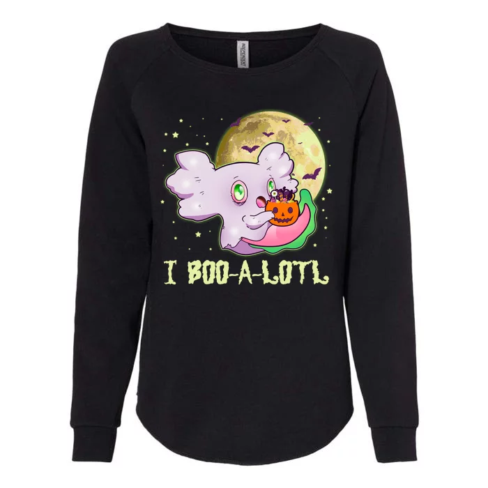 Funny Halloween Axolotl Ghost I Boo A Lotl Womens California Wash Sweatshirt