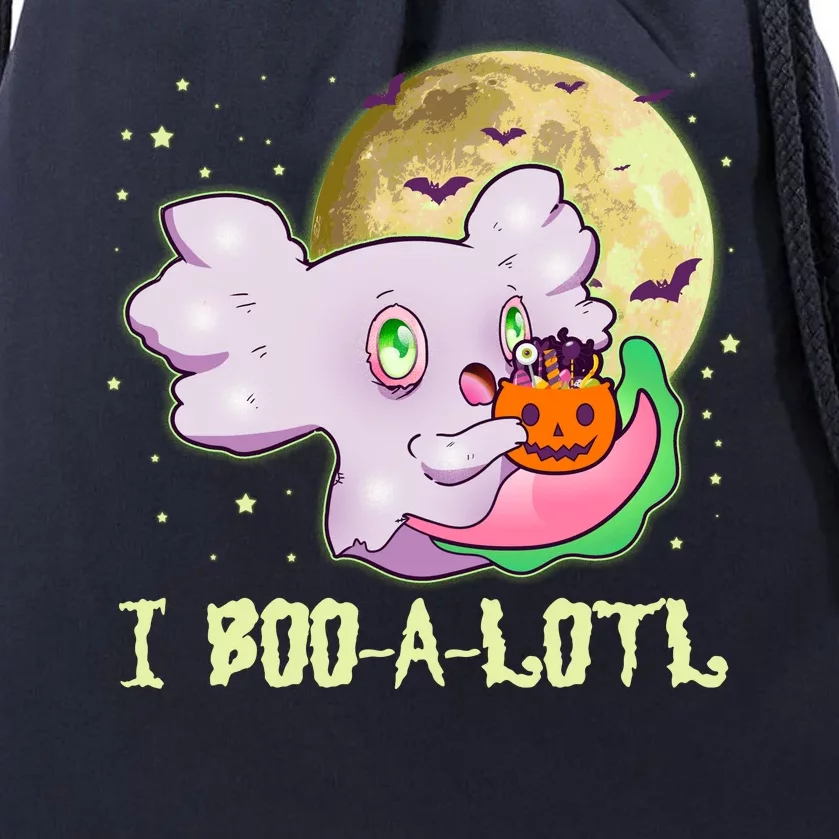 Funny Halloween Axolotl Ghost I Boo A Lotl Drawstring Bag