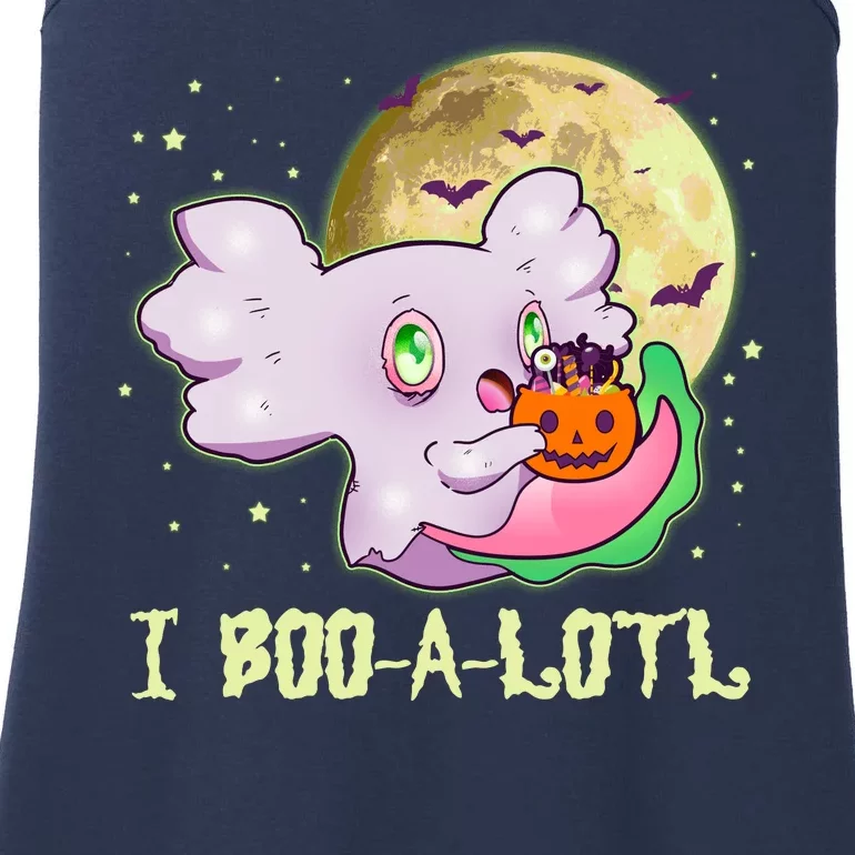 Funny Halloween Axolotl Ghost I Boo A Lotl Ladies Essential Tank