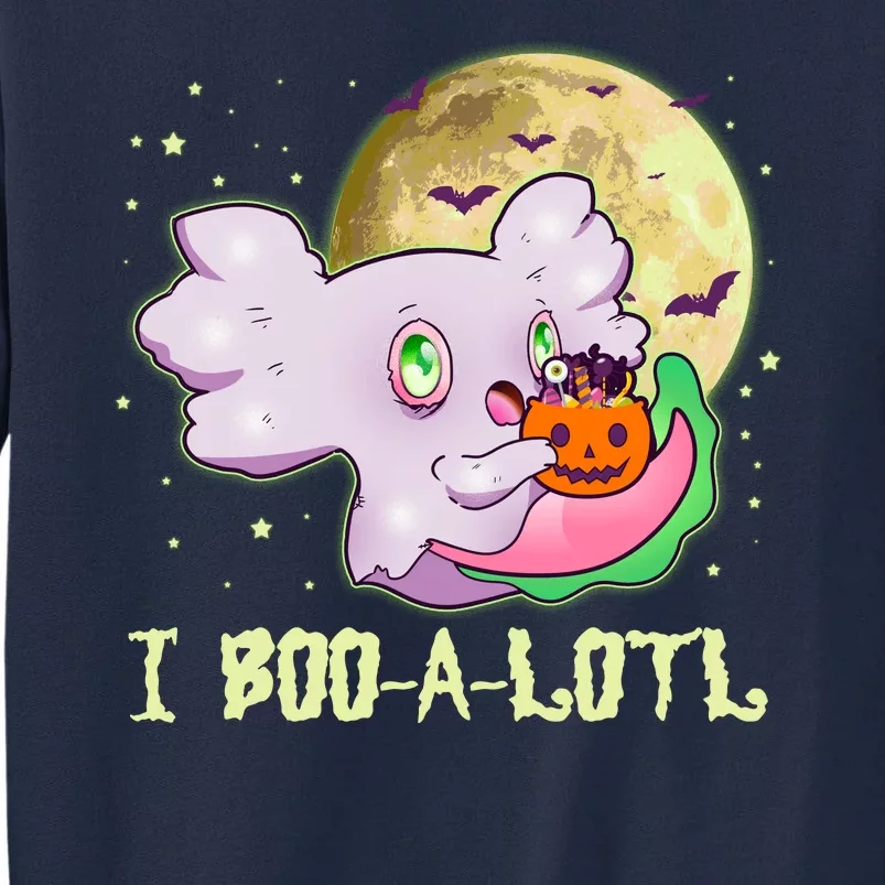 Funny Halloween Axolotl Ghost I Boo A Lotl Tall Sweatshirt