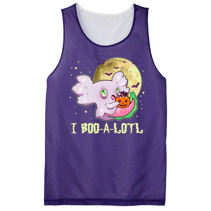 Funny Halloween Axolotl Ghost I Boo A Lotl Mesh Reversible Basketball Jersey Tank