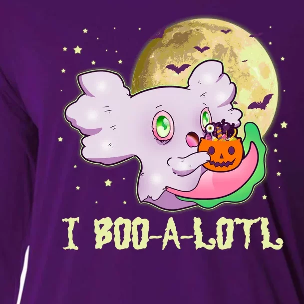 Funny Halloween Axolotl Ghost I Boo A Lotl Cooling Performance Long Sleeve Crew