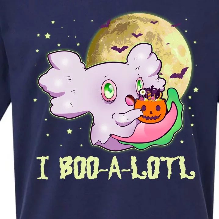 Funny Halloween Axolotl Ghost I Boo A Lotl Sueded Cloud Jersey T-Shirt