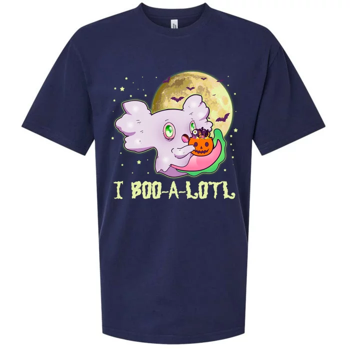 Funny Halloween Axolotl Ghost I Boo A Lotl Sueded Cloud Jersey T-Shirt