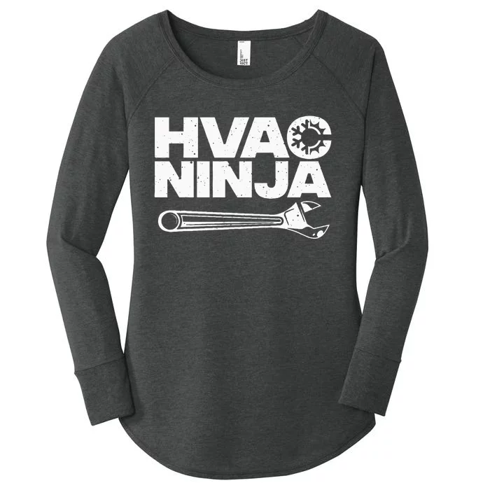 Funny Hvac Art Air Condition Lover Hvac Technician Women's Perfect Tri Tunic Long Sleeve Shirt