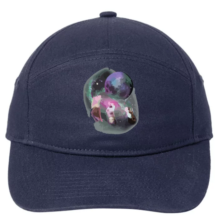 Ferrets Howling At The Moon Funny Ferret 7-Panel Snapback Hat