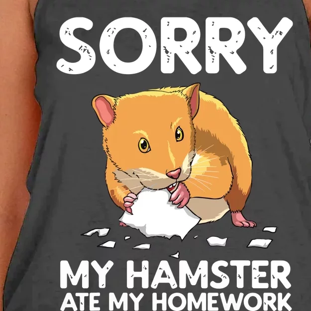 Funny Hamster Art For Boy Girl Animal Hamster Lover Women's Knotted Racerback Tank