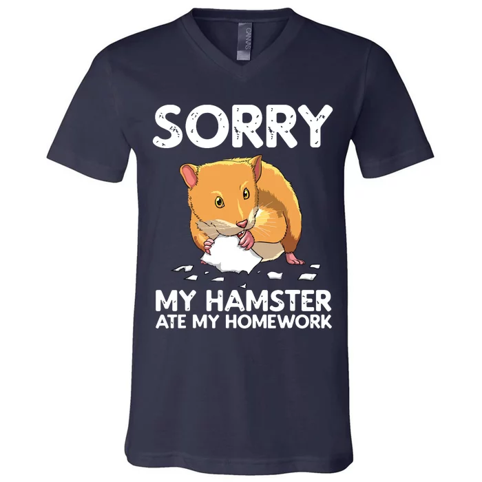 Funny Hamster Art For Boy Girl Animal Hamster Lover V-Neck T-Shirt