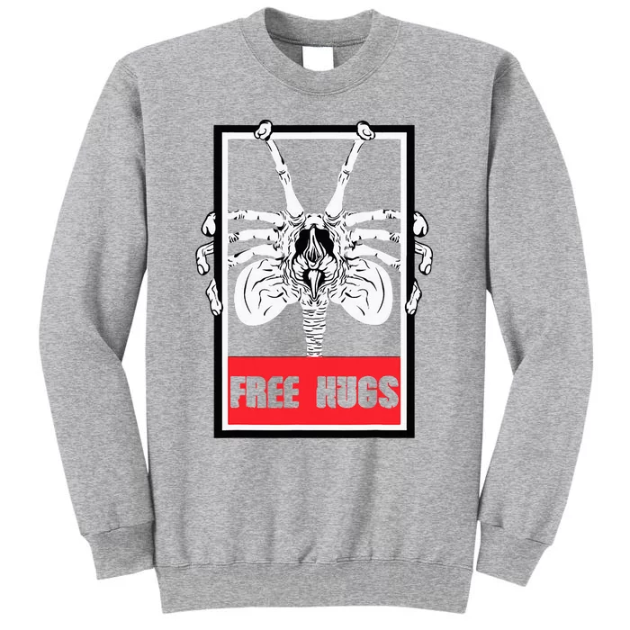 Free Hugs Alien Sci Fi Valentines Tall Sweatshirt