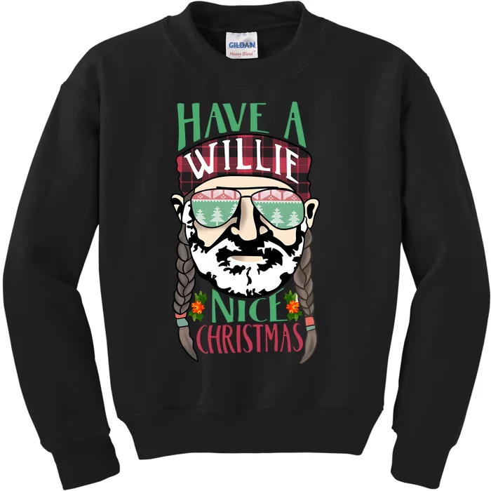 Funny Have A Willie Nice Christmas Kids Sweatshirt