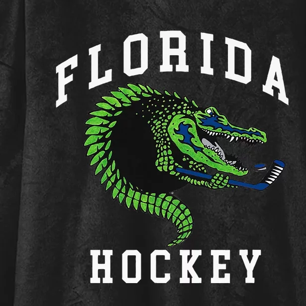 Florida Hockey Alligator Hooded Wearable Blanket