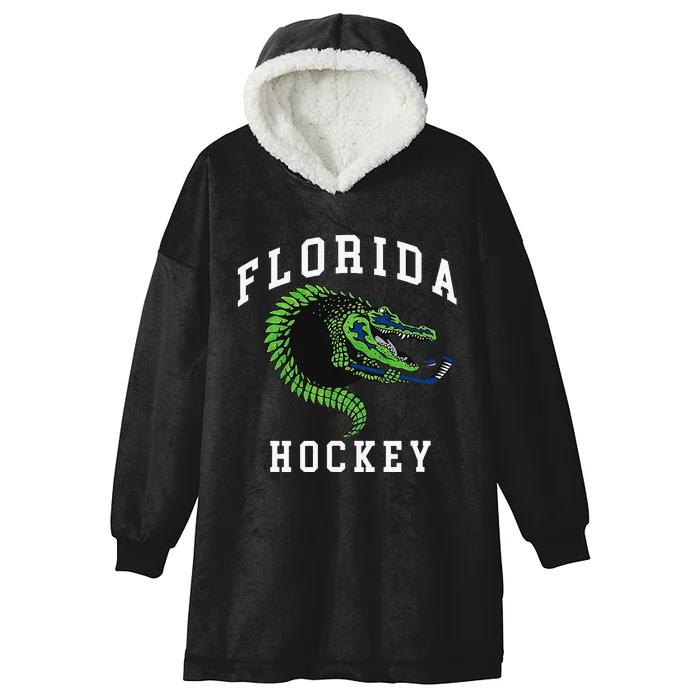 Florida Hockey Alligator Hooded Wearable Blanket