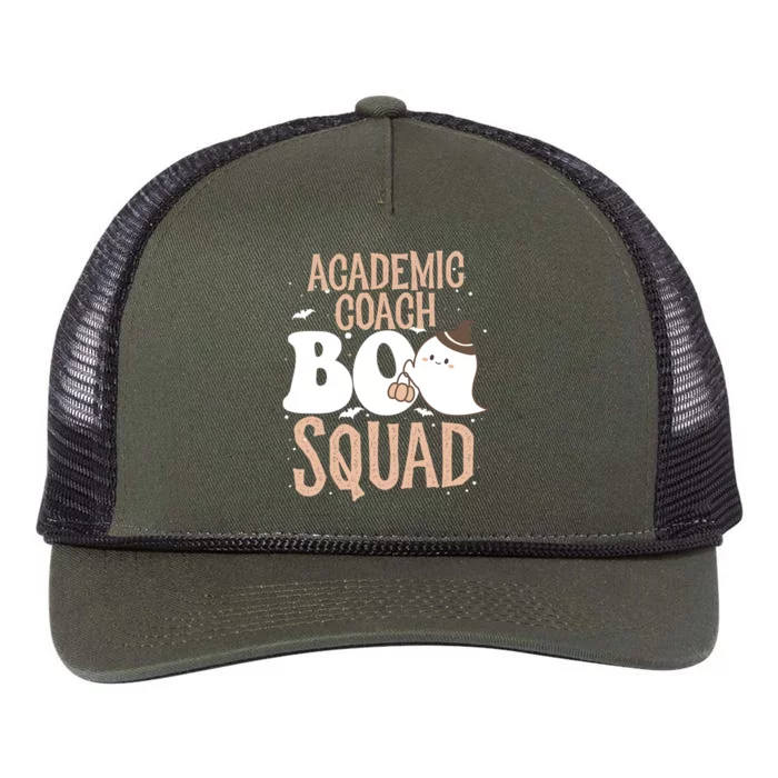 Funny Halloween Academic Coach Boo Squad Costume Teacher Meaningful Gift Retro Rope Trucker Hat Cap