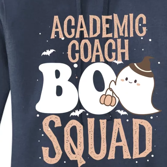 Funny Halloween Academic Coach Boo Squad Costume Teacher Meaningful Gift Women's Pullover Hoodie