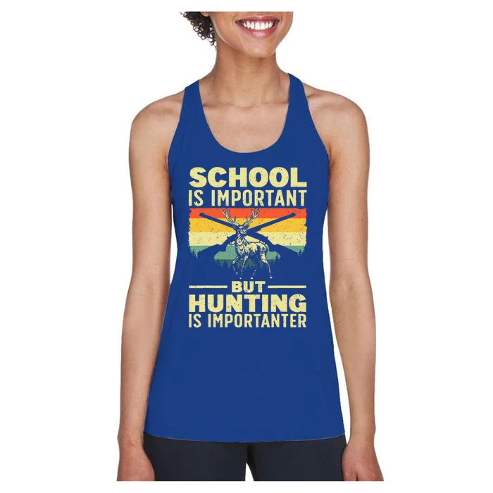 Funny Hunting Art For Deer Hunter Wildlife Hunting Women's Racerback Tank