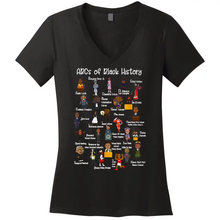 FULL HD Abcs Of Black History Women's V-Neck T-Shirt