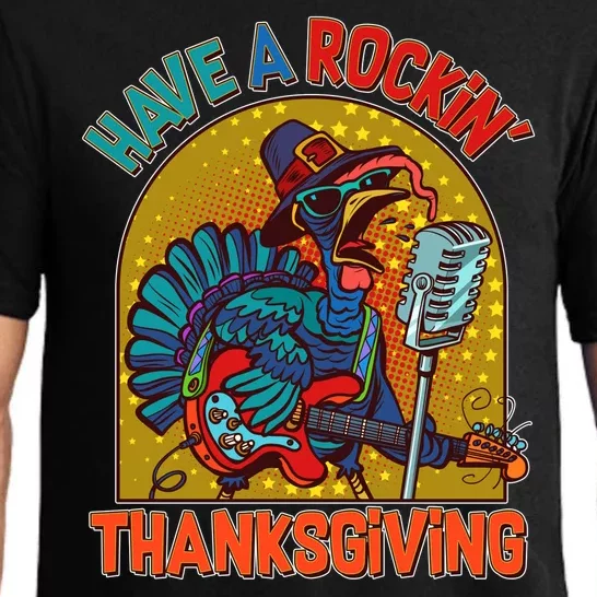 Funny Have A Rockin' Thanksgiving Rocker Turkey Pajama Set