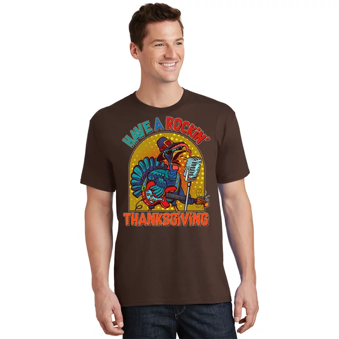 Funny Have A Rockin' Thanksgiving Rocker Turkey T-Shirt