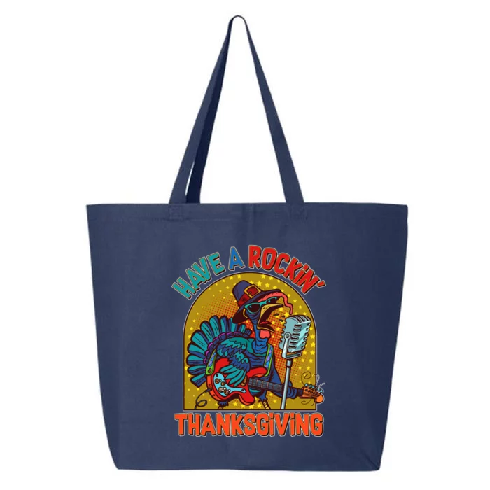 Funny Have A Rockin' Thanksgiving Rocker Turkey 25L Jumbo Tote