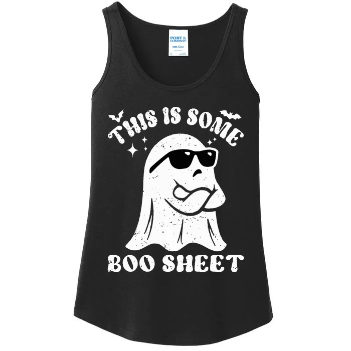 Funny Halloween Boo Ghost Sunglasses This is Some Boo Sheet Ladies Essential Tank