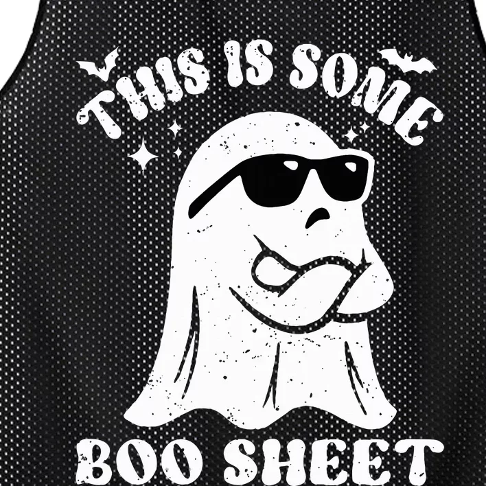 Funny Halloween Boo Ghost Sunglasses This is Some Boo Sheet Mesh Reversible Basketball Jersey Tank