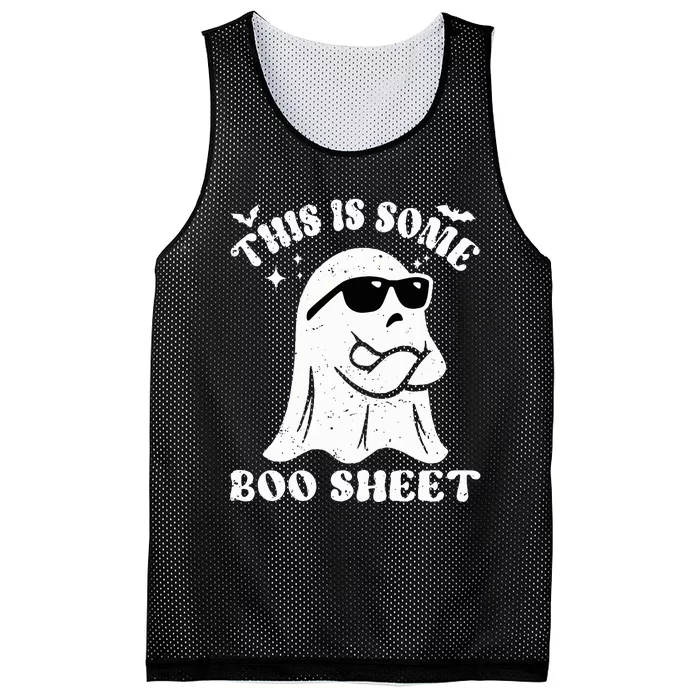 Funny Halloween Boo Ghost Sunglasses This is Some Boo Sheet Mesh Reversible Basketball Jersey Tank