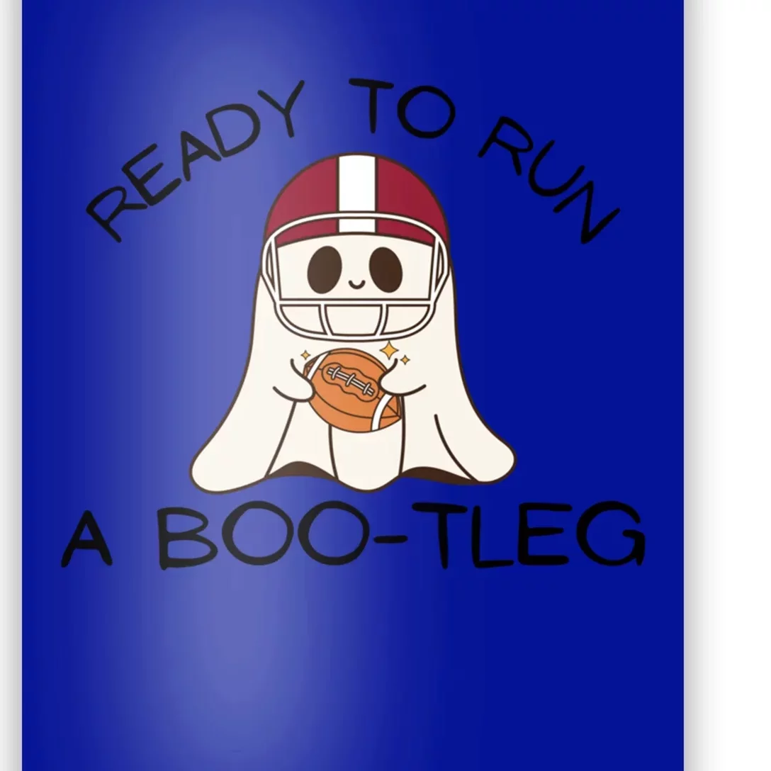 Funny Halloween Bootleg Football Cute Ghost Gift Poster