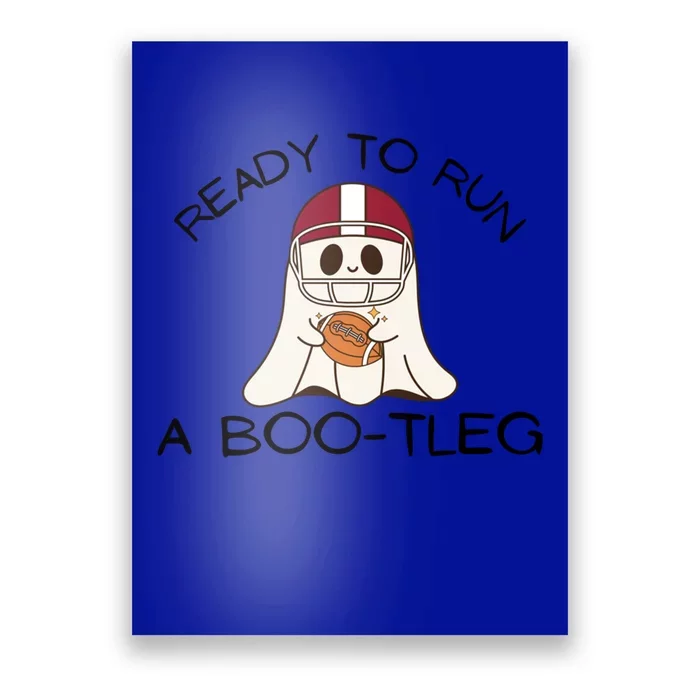 Funny Halloween Bootleg Football Cute Ghost Gift Poster