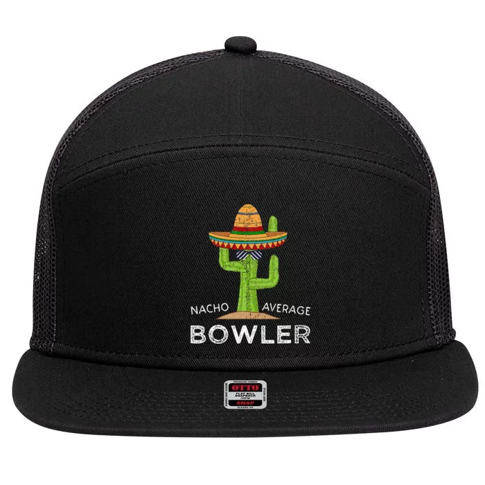 Fun Hilarious Bowler Joke Humor Funny Bowling Saying 7 Panel Mesh Trucker Snapback Hat