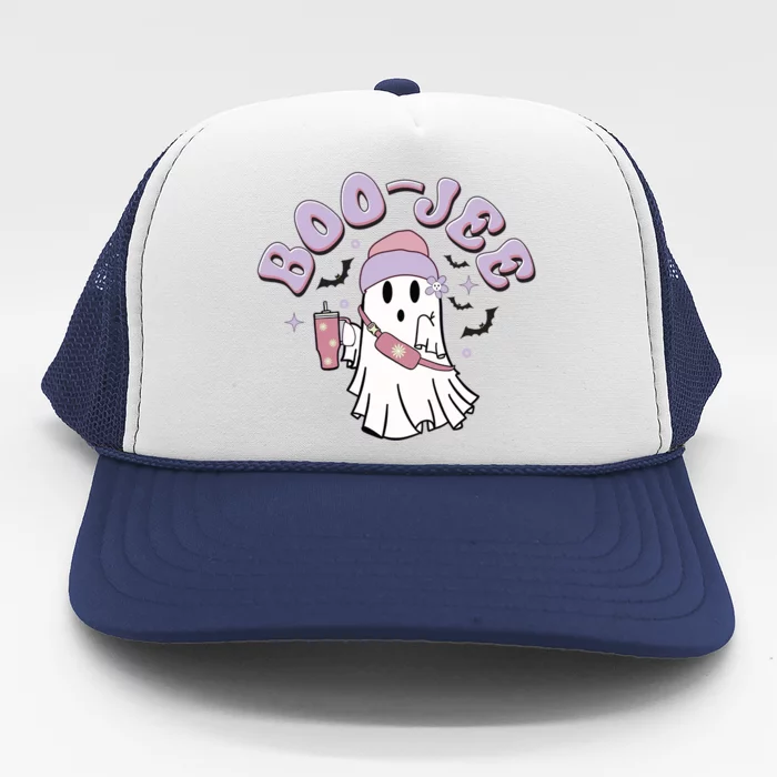 Funny Halloween Boo Jee Ghost Trucker Hat