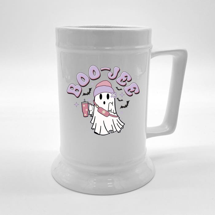 Funny Halloween Boo Jee Ghost Front & Back Beer Stein