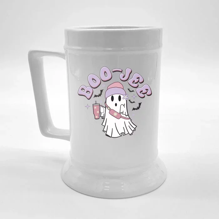 Funny Halloween Boo Jee Ghost Front & Back Beer Stein