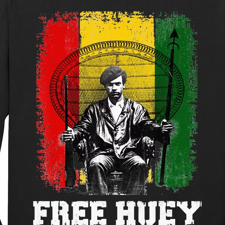 Free Huey Black History African Roots Empowerment Long Sleeve Shirt