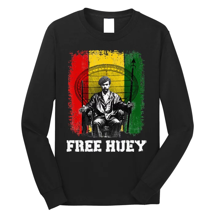 Free Huey Black History African Roots Empowerment Long Sleeve Shirt